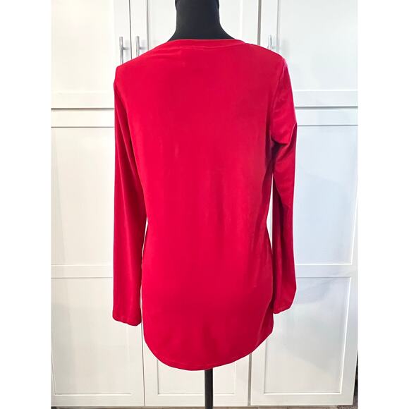 New Munki Munki Peanuts Snoopy Christmas Long Sleeve Pajama Top Women's M Sleep - Picture 6 of 7